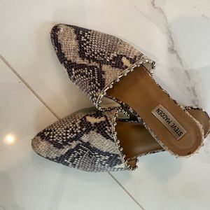 Steve Madden snakeskin mule with bead detail